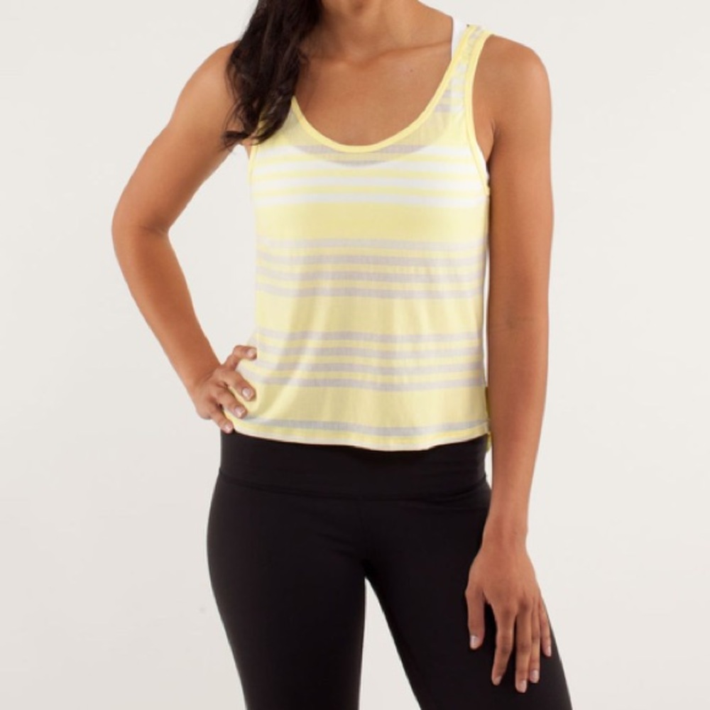 Lululemon Burn It Out Tank Ocean Stripe Size 8 - Picture 1 of 8